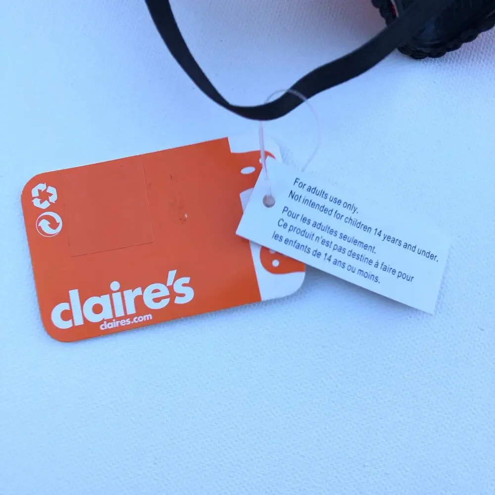 NEW Claire's Red Masquerade Mask Lace Glitter Mardi Gras Costume Halloween